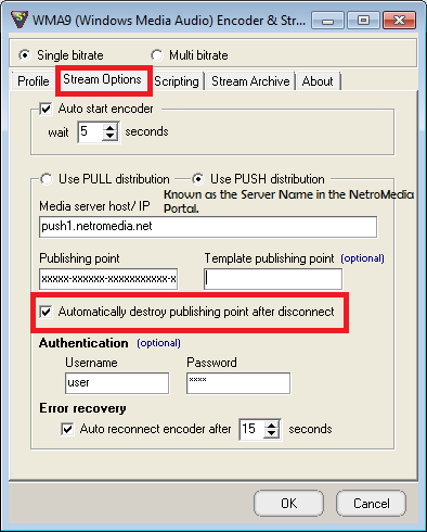 Step 7 - Under the "Encoders" tab select the Play button to start encoding. Please note that music must be playing in order to broadcast.