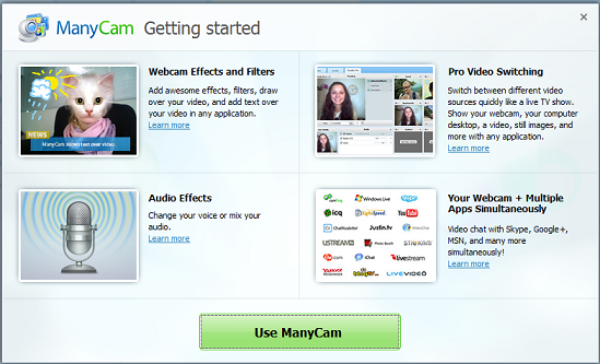 برنامج manycam لتشغيل كاميرا الويب في ويندوز 7 