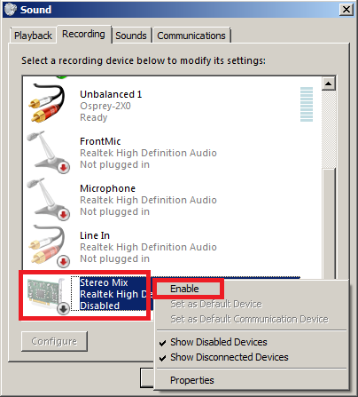 How to: Stream audio from your sound card. (Vista/Win7 and Stereo - Streaming Media Hosting Experts
